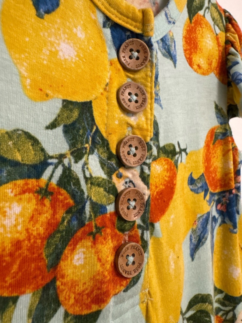Posh Peanut Citrus Short Sleeve Romper - Picture 4 of 5